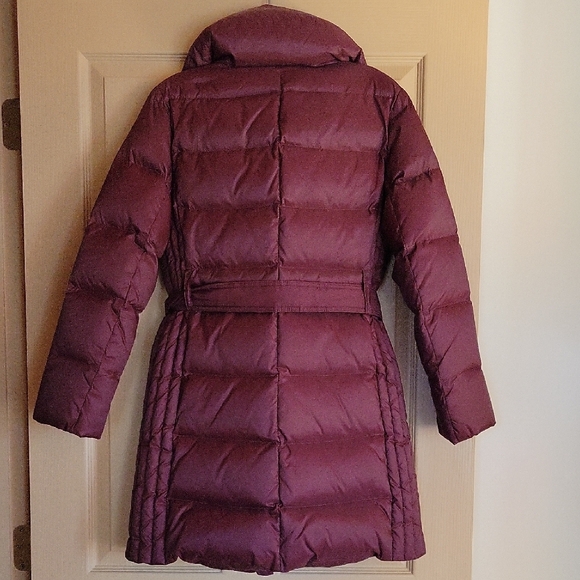 Talbots Purple Puffer Coat with Belted Waist and High Collar - Picture 5 of 5